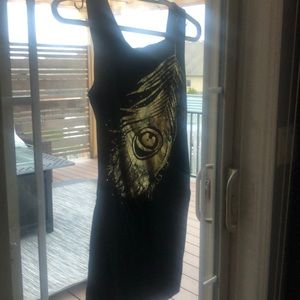 Guess Black Dress w Gold